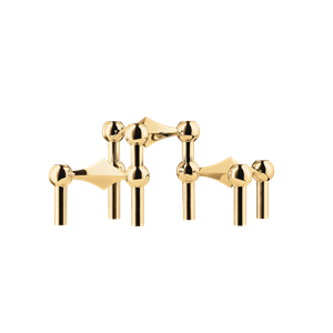 STOFF Nagel Lysestage Sæt af 3 Solid Messing