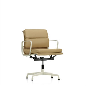 Vitra Soft Pad EA 231 Kontorstol Med Swivel, Armlæn & Vippe Mekanisme Chalk/Camel