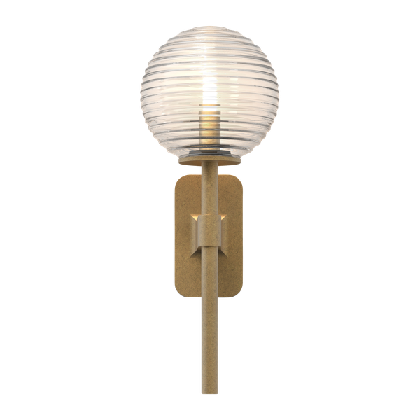 Køb Astro Tacoma Single Væglampe Antik Messing & Rillet Skærm Transparent