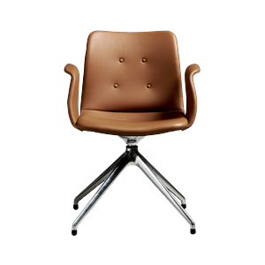 Bent Hansen Primum 4-Star Spisebordsstol Med Swivel Poleret Stål/Zenso 3 223
