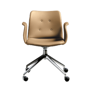 Bent Hansen Primum 4-Star Spisebordsstol Med Swivel & Hjul Poleret Stål/Zenso 3 261