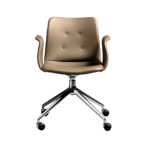 Bent Hansen Primum 4-Star Spisebordsstol Med Swivel & Hjul Poleret Stål/Zenso 3 228