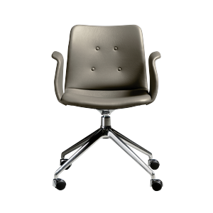 Bent Hansen Primum 4-Star Spisebordsstol Med Swivel & Hjul Poleret Stål/Zenso 3 214