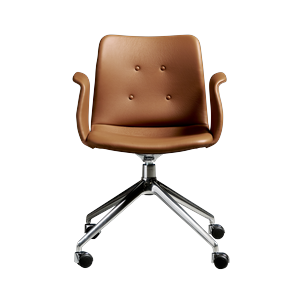 Bent Hansen Primum 4-Star Spisebordsstol Med Swivel & Hjul Poleret Stål/Zenso 3 223