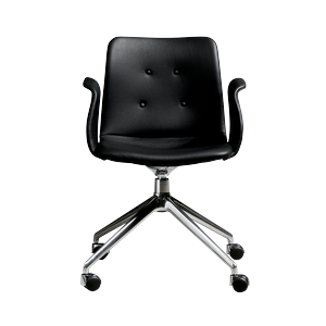 Bent Hansen Primum 4-Star Spisebordsstol Med Swivel & Hjul Poleret Stål/Zenso 3 207