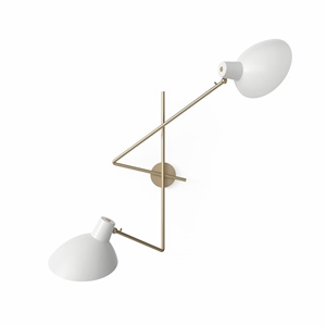 Astep VV Cinquanta Væglampe Twin Messing/Hvid