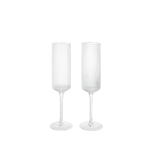 Ferm Living Ripple Champagne Glas 15cl Sæt af 2 Klar