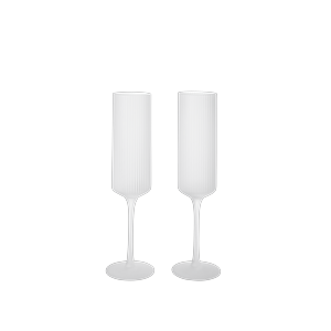 Ferm Living Ripple Champagne Glas 15cl Sæt af 2 Frostet