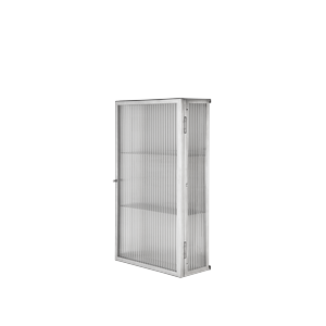 Ferm Living Haze Væghængt Kabinet Rustfri Stål/Riflet Glas