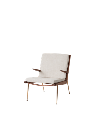 &Tradition Boomerang HM2 Lænestol M. Armlæn Valnød/Loop Cream