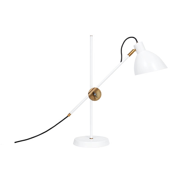Køb Konsthantverk KH#1 Bordlampe – Rå Messing & Hvid