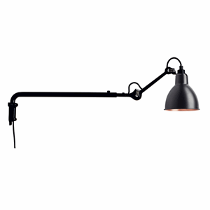 Lampe Gras N203 Væglampe Mat Sort/Mat Sort/Kobber