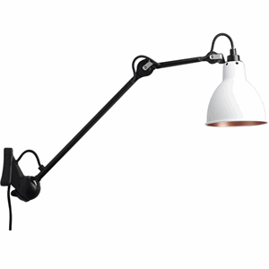 Lampe Gras N222 Væglampe Mat Sort/Hvid/Kobber