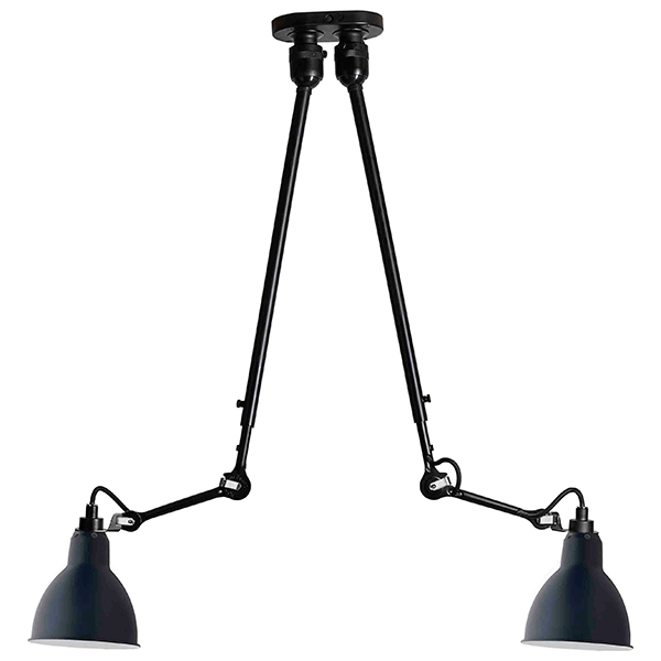 Køb Lampe Gras N302 Loftlampe Double Mat Sort & Mat Blå