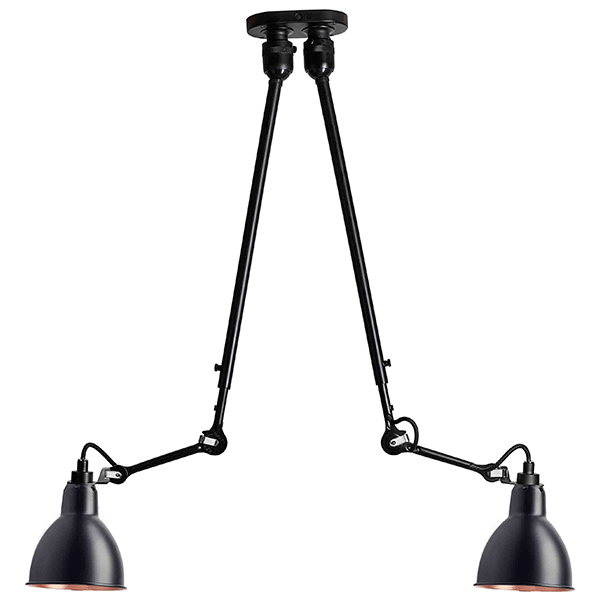 Lampe Gras N302 Loftlampe Double Mat Sort & Mat Sort & Kobber