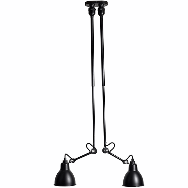Lampe Gras N302 Loftlampe Double Mat Sort