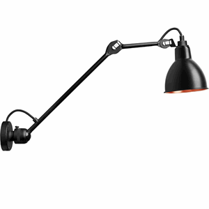 Lampe Gras N304 L40 Væglampe Mat Sort/Mat Sort/Kobber Hardwired