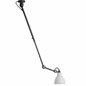 Lampe Gras N302 Loftlampe Mat Sort/Opal Glas Skærm