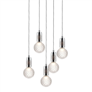 Lee Broom Crystal Bulb Pendel 5 Stk Matteret/Krom