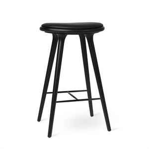Mater High Stool Barstol Sort Eg/Ultra Sort Læder 74 cm