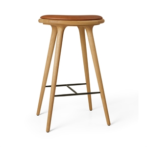 Mater High Stool Barstol Olieret Eg/Valnød Læder 74 cm