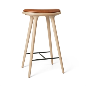 Mater High Stool Barstol Mat Eg/Valnød Læder 74 cm