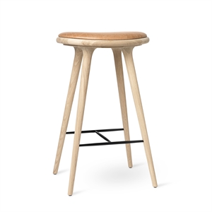 Mater High Stool Barstol Sæbebehandlet Eg/Sand Læder 74 cm