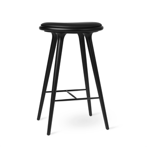 Mater High Stool Barstol Sort Bøg/Ultra Sort Læder 74 cm