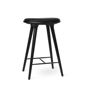 Mater High Stool Barstol Sort Bøg/Ultra Sort Læder 69 cm