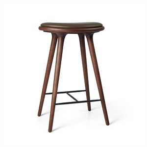 Mater High Stool Barstol Brun Bøg/Mørkebrun Læder 69 cm