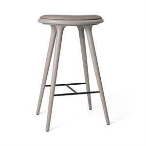 Mater High Stool Barstol Grå Bøg/Brændt Grå Læder 74 cm