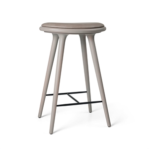 Mater High Stool Barstol Grå Bøg/Brændt Grå Læder 69 cm