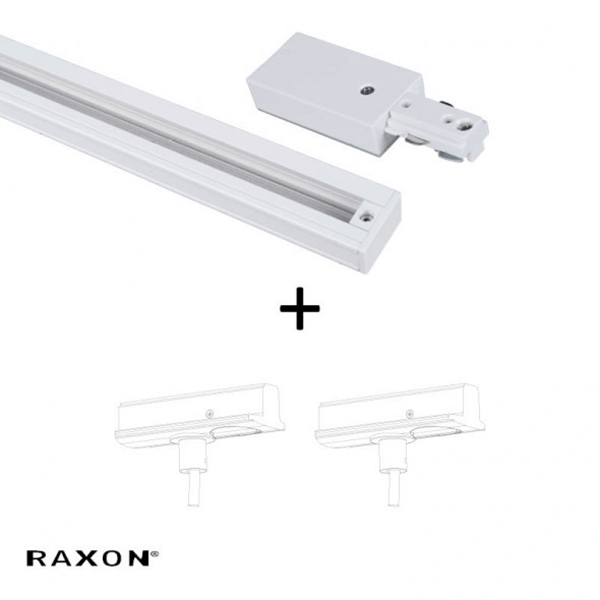 Køb Raxon Pendelskinne 120 cm Inkl. 2 Stk Pendel Adopter Hvid