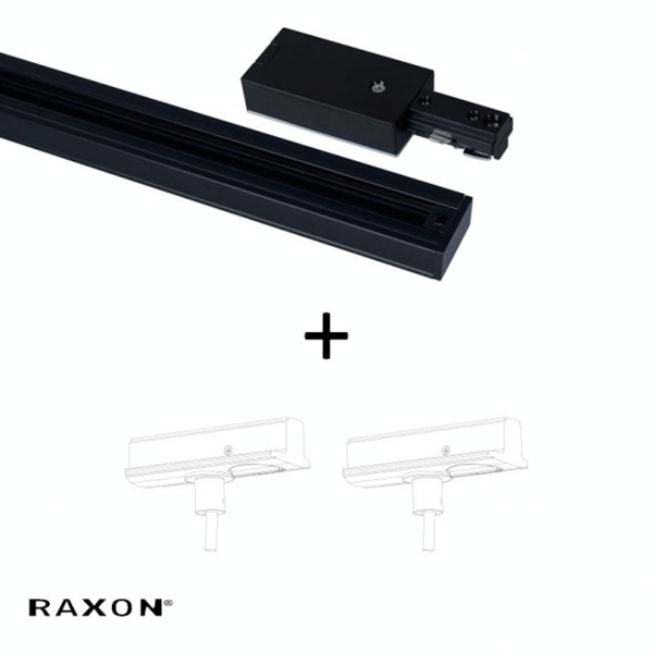 Køb Raxon Pendelskinne 120 cm Inkl. 2 Stk Pendel Adopter Sort
