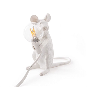 Seletti Mouse Mac Sitting Bordlampe Hvid