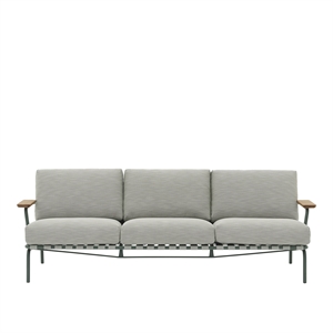 Muuto Settle Udendørs 3-Personers Sofa Ribbed Weave 2/Mørkegrøn