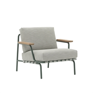 Muuto Settle Udendørs Lænestol Ribbed Weave 2/Mørkegrøn