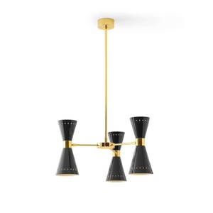 Stilnovo Megafono Pendel 6 Guld/Sort/Ivory