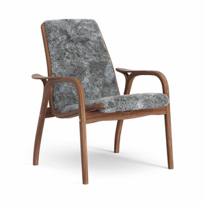 Swedese Laminett Lænestol Lakeret Valnød/Scandinavian Grey/Fåreskind