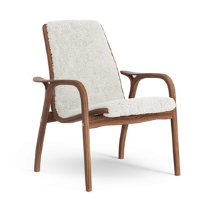 Swedese Laminett Lænestol Lakeret Valnød/Off White/Fåreskind