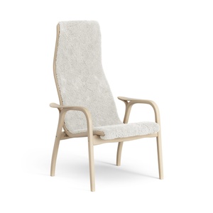 Swedese Lamino Lænestol Høj Lakeret Bøg/Off White/Fåreskind