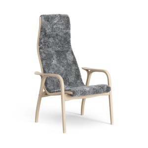 Swedese Lamino Lænestol Høj Lakeret Bøg/Scandinavian Grey/Fåreskind