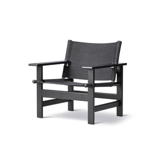 Fredericia Furniture The Canvas Chair Eg Sort Lakeret/Sort Kanvas