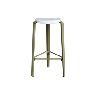 TipToe MI LOU Skammel Genanvendt Plastik Hvid/Khaki Green