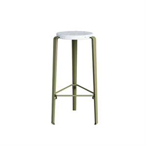 TipToe BIG LOU Skammel Genanvendt Plastik Hvid/Khaki Green