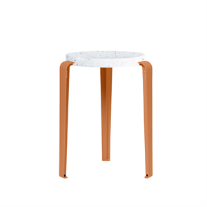 TipToe LOU Skammel Genanvendt Plastik Hvid/Tangerine Red