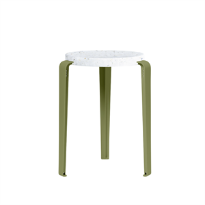 TipToe LOU Skammel Genanvendt Plastik Hvid/Khaki Green