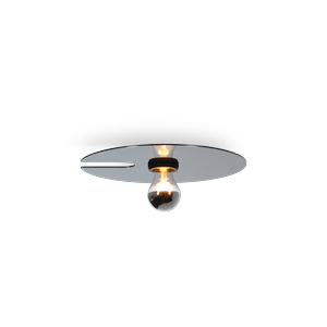 Wever & Ducré MIRRO 1.0 Væg/Loftlampe Mat Sort/Sort Krom