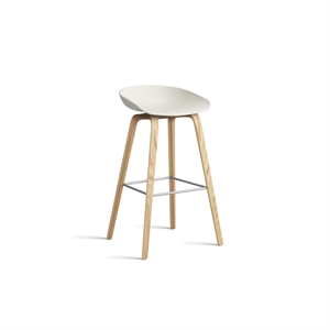HAY AAS32 Barstol H75 Eg/Rustfri Stål/Melange Cream