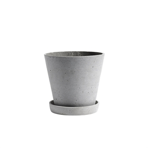 HAY Flowerpot Krukke Med Underkop L Grå